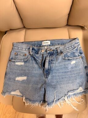Pistola Distressed Denim Shorts Women Size 27 High Rise Frayed Cutoff
